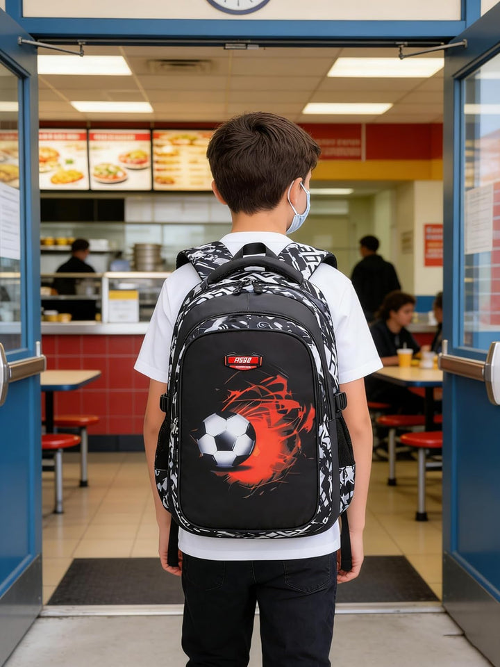 Asge Schulrucksack Jungen Teenager Schulranzen Mädchen 3 5 Klasse Ranzen Ergonomischem Kinder Fussba
