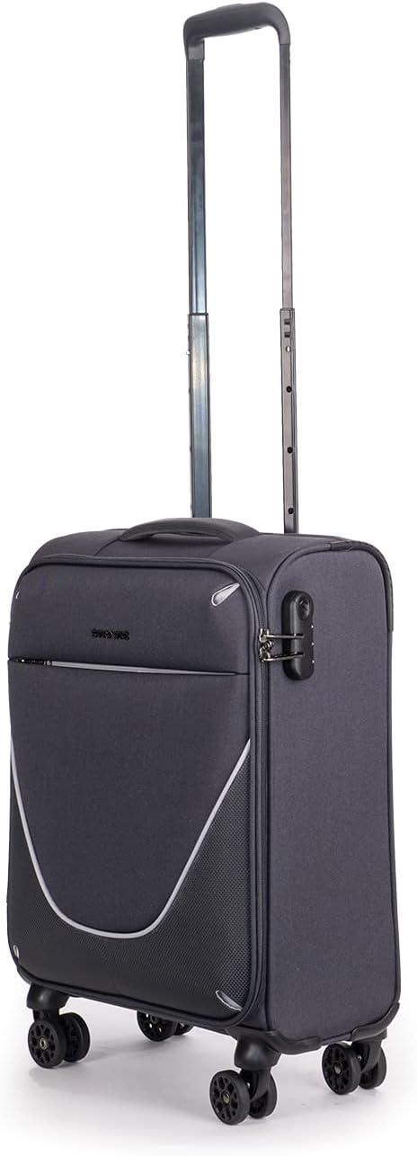 Stratic Strong Koffer Weichschale Reisekoffer Trolley Rollkoffer Handgepäck, 4 Rollen, Grösse S, Ant