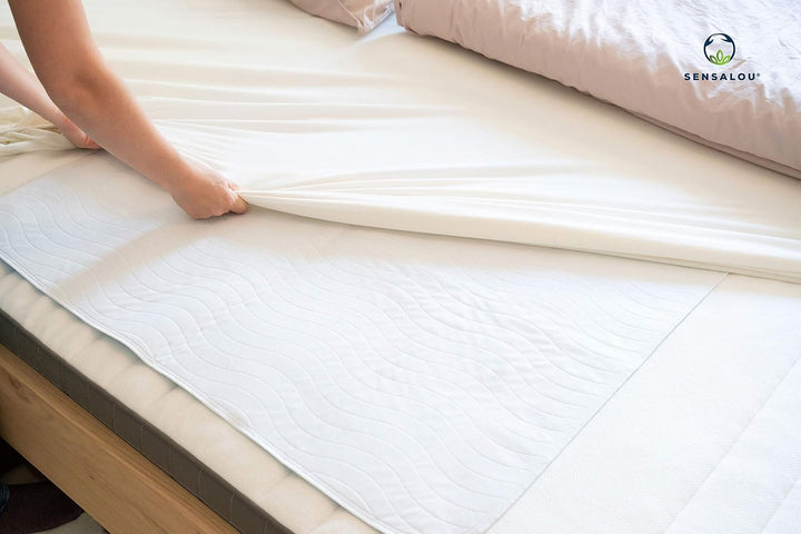 Sensalou Matratzen Auflage 70x100 cm - 2 Stück wasserdicht, waschbar - Inkontinenz Matratzenschutz U