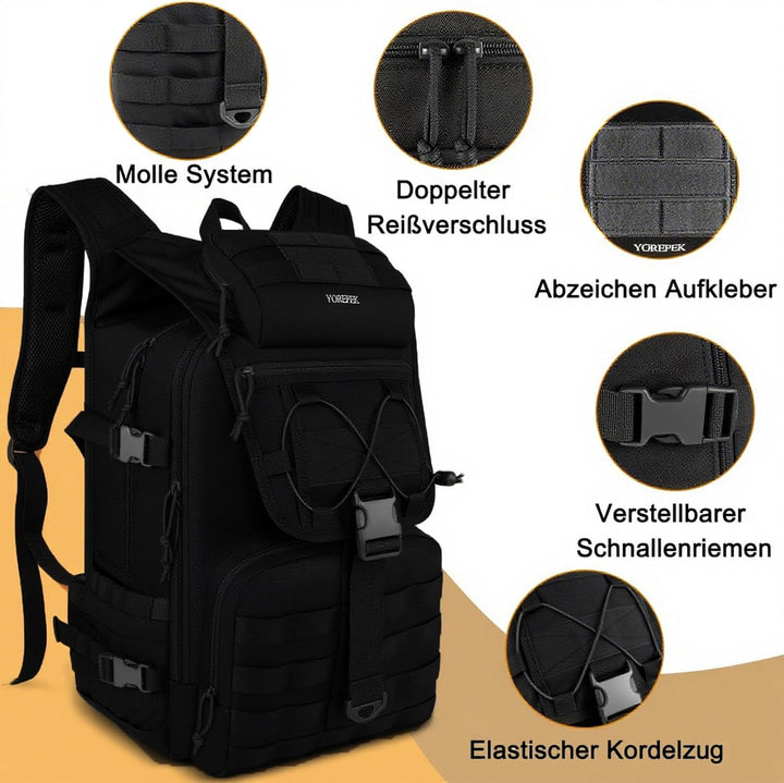 YOREPEK 50L Militär Rucksack, Gross Taktischer Rucksack, Wanderrucksack Herren Bundeswehr Outdoor Ar