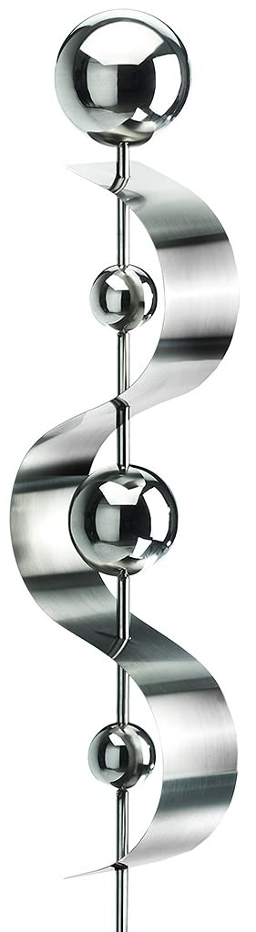 Kobolo Gartenstecker Gartenstab Edelstahl Silber Blumenstecker Dekostecker Snake 145 cm