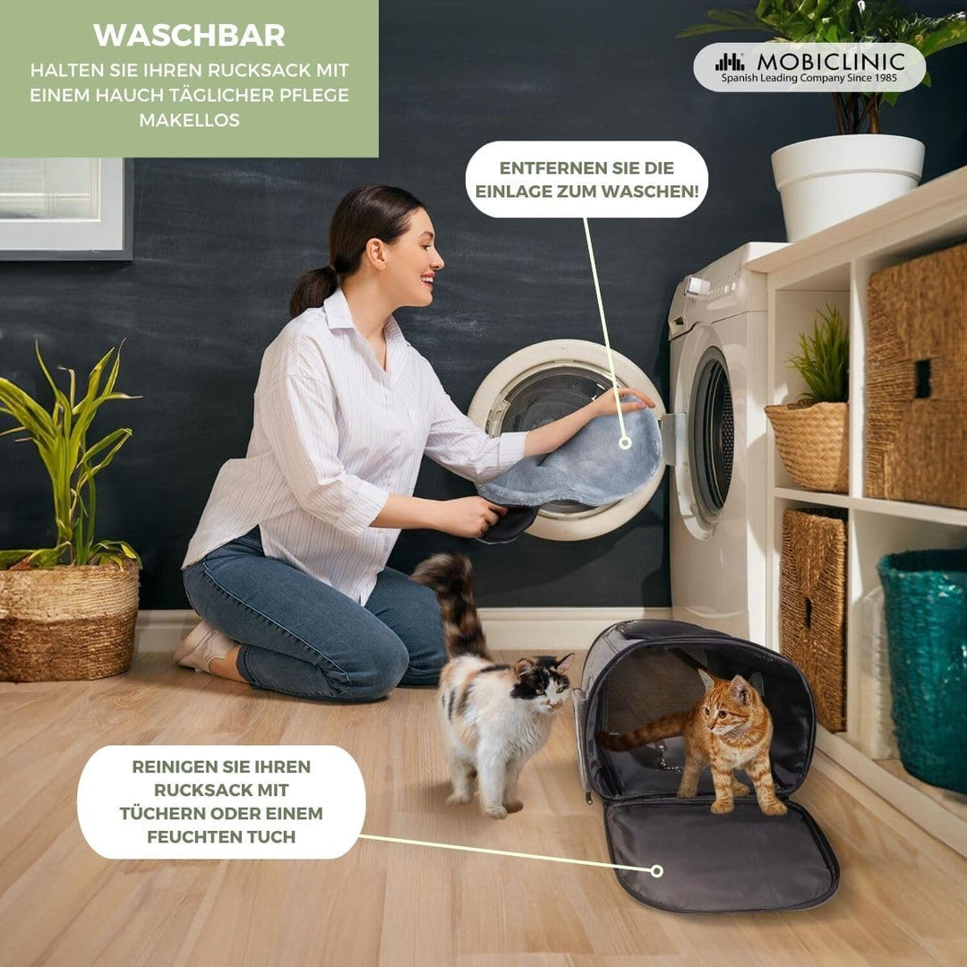 Mobiclinic® Pets, Haustier Rucksack, Thor, Faltbar, Mesh-Fenster, Zubehörtaschen, Multi-zugang, Dopp