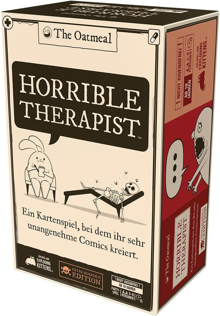 Exploding Kittens, Horrible Therapist, Partyspiel, Kartenspiel, 3-8 Spieler, ab 18+ Jahren, 15 Minut