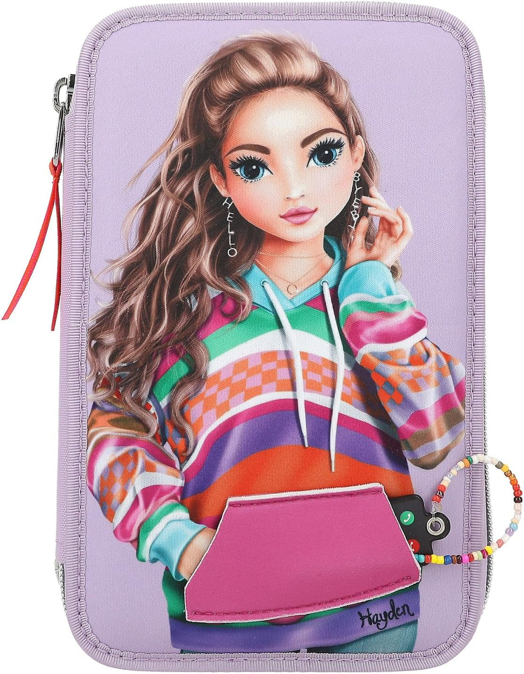 Depesche 3-Fach Federtasche mit appliziertem Smartphone TOPModel Joy lila