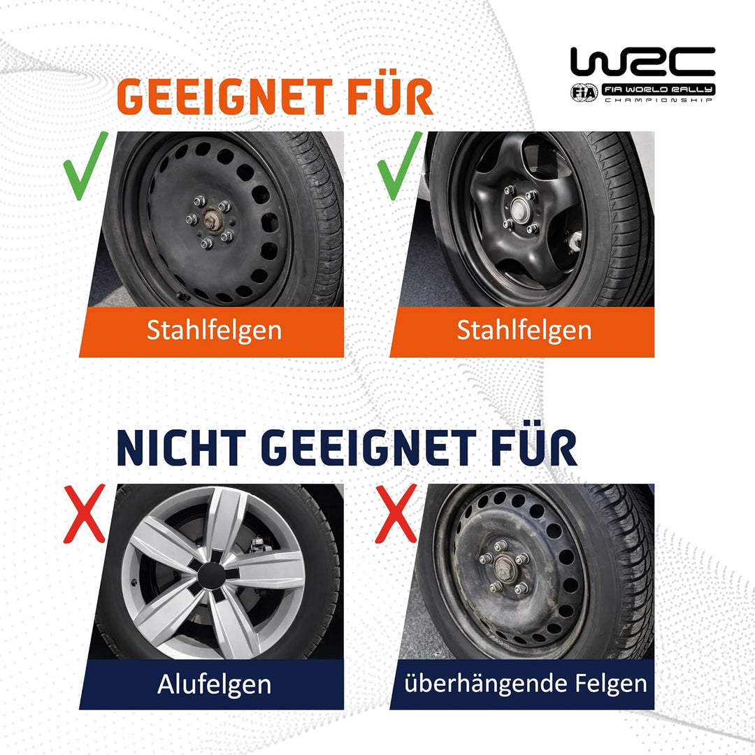 WRC 007598 – 4 Radkappen 15 Zoll, Turbo zweifarbig 15 pouces, 15 pouces