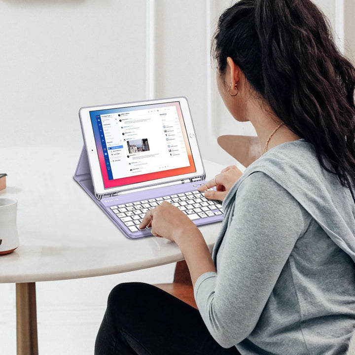 FINTIE Tastatur Hülle für iPad 10.2 Zoll (9/8/7 Generation, 2021/2020/2019) Fantacy Ombre, Fantacy O