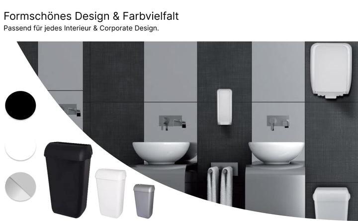 Blanc HYGIENIC Abfallbehälter Premium BIN – Mülleimer mit abnehmbarem Deckel, Abfalleimer 45 Liter,