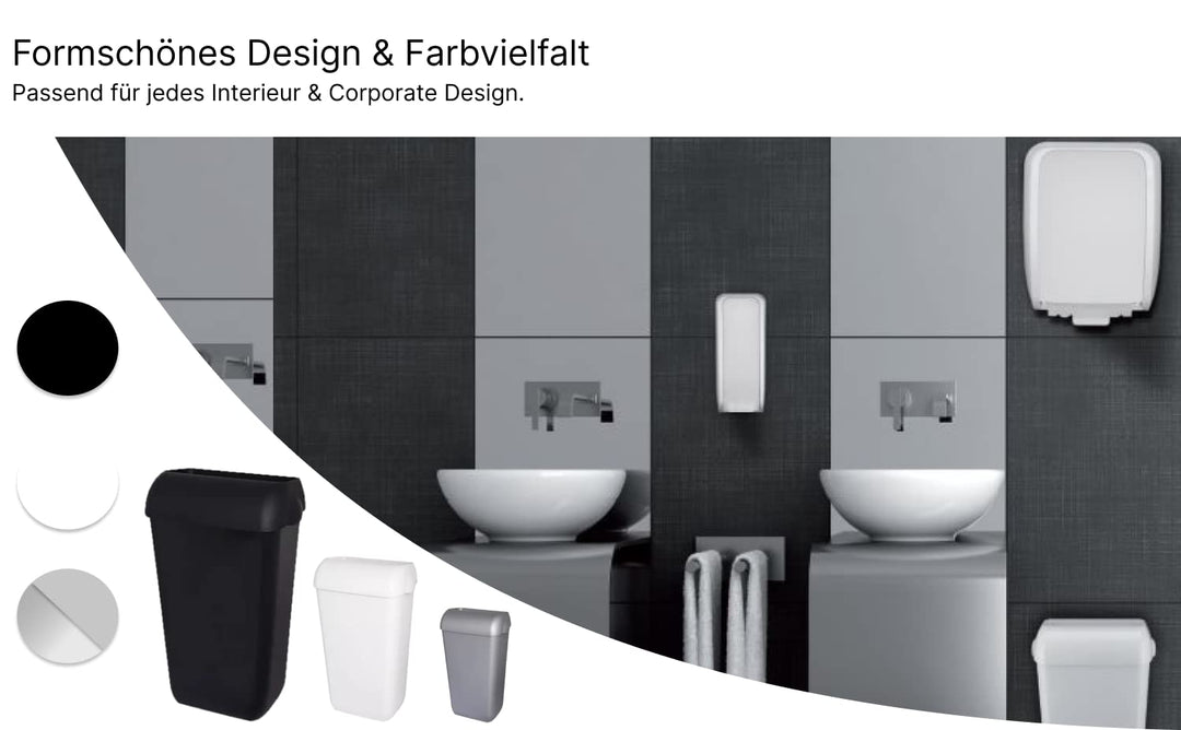 Blanc HYGIENIC Abfallbehälter Premium BIN – Mülleimer mit abnehmbarem Deckel, Abfalleimer 45 Liter,