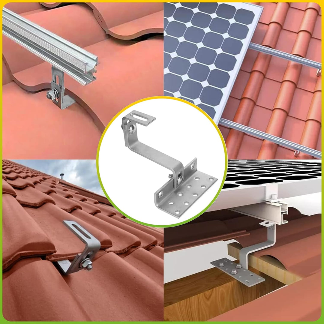 10 Stk. Offgridtec© Edelstahl Dachhaken 3-fach verstellbar Dachziegel Frankfurter Pfanne, 10 Stk.