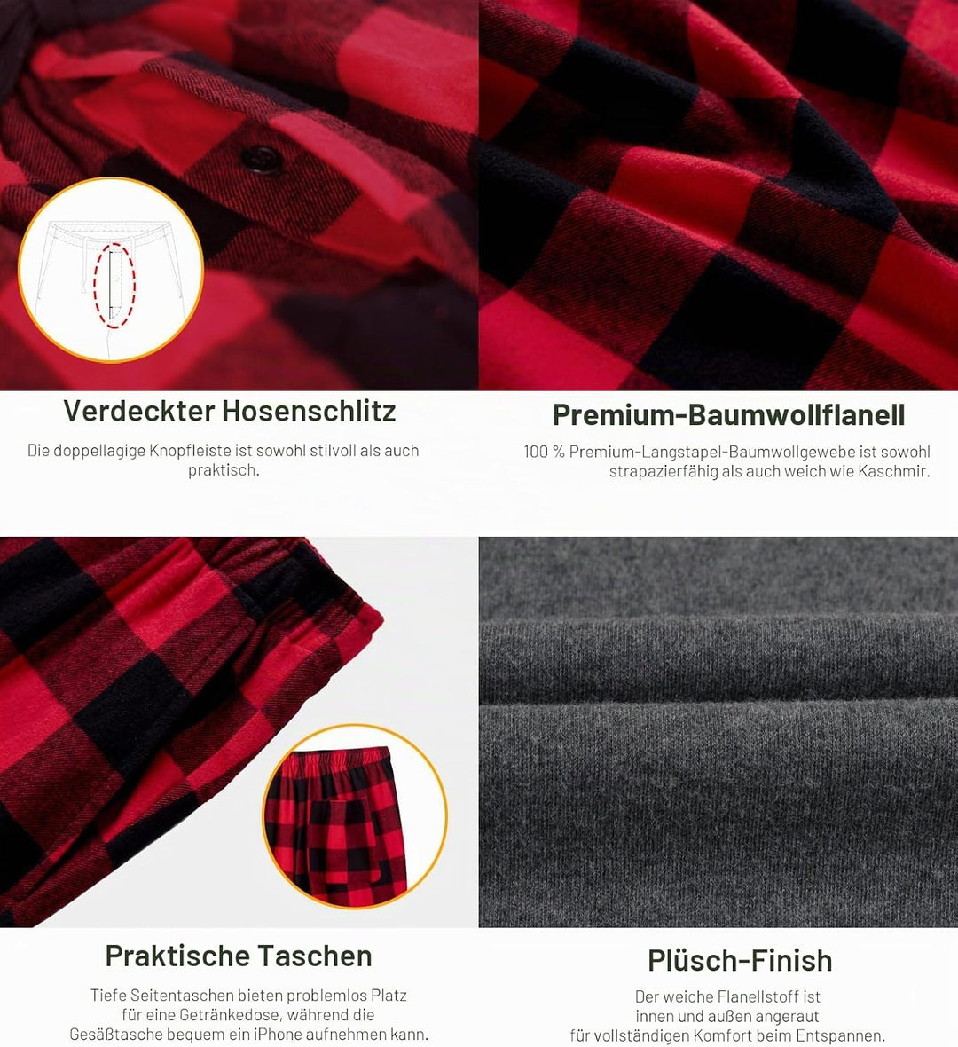 LAPASA Herren Pyjama-Set Schlafanzugset (Extra Warm Flecce Set M129, Wärmer Flanell Set M95, Warm Fl