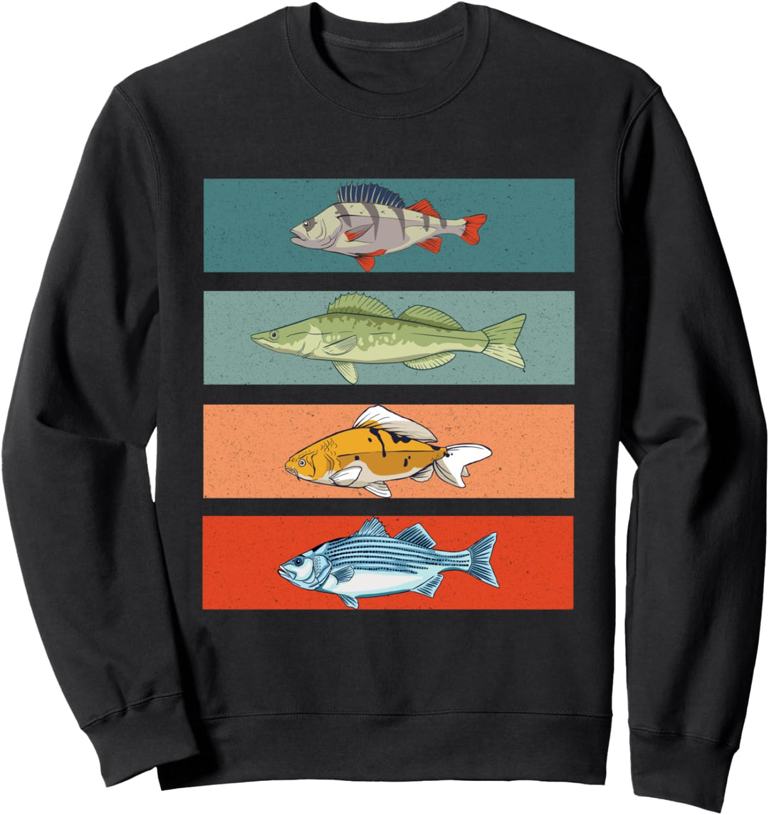 Vintage Fische | Hobby Angler Karpfen Zander Hecht Barsch Sweatshirt