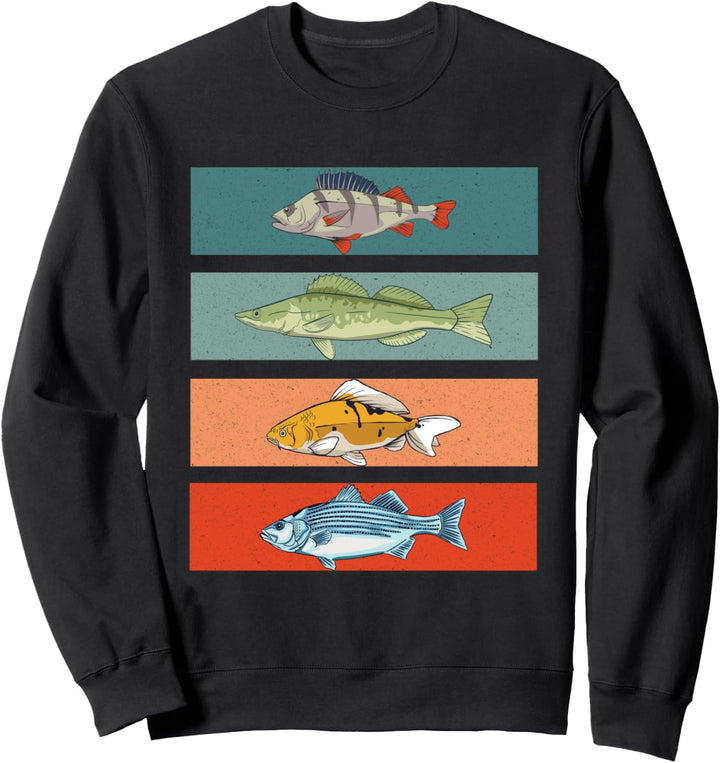 Vintage Fische | Hobby Angler Karpfen Zander Hecht Barsch Sweatshirt