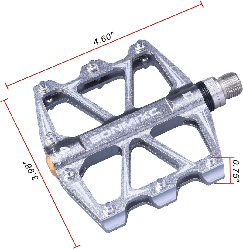 BONMIXC Flache Rennradpedale, leichte MTB-Pedale, versiegeltes Lager, Mountainbike-Pedale, 9/16 Zoll