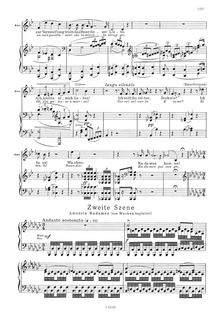 Giuseppe Verdi: Aida (1870/71) Oper in Vier Akten - Klavierauszug (dt./it.) mit Bleistift von Editio