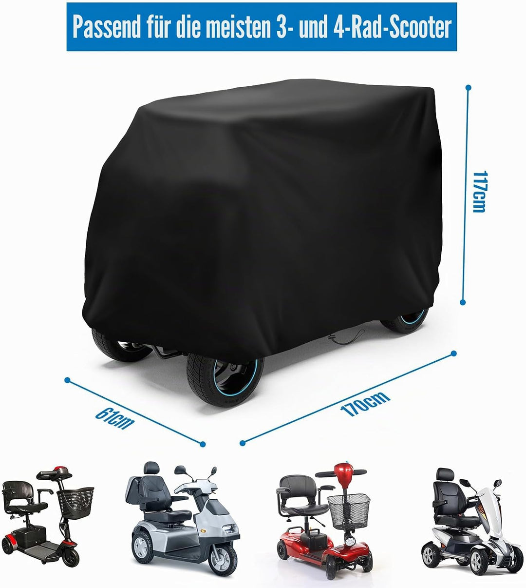 SIRUITON Scooter Schutzhaube Abdeckhaube für Elektroscooter Reissfeste Scootergarage -2 Jahre Garant