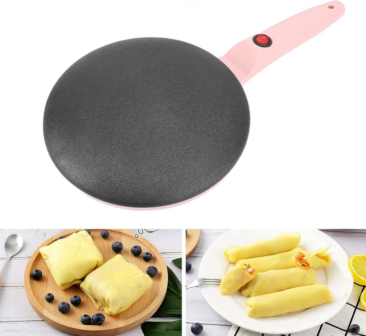 Elektrischer Crêpes-Maker, 8-Zoll-tragbarer Crepes-Maker, Crêpes-Pfanne und Antihaft-Tauchplatte, Ha