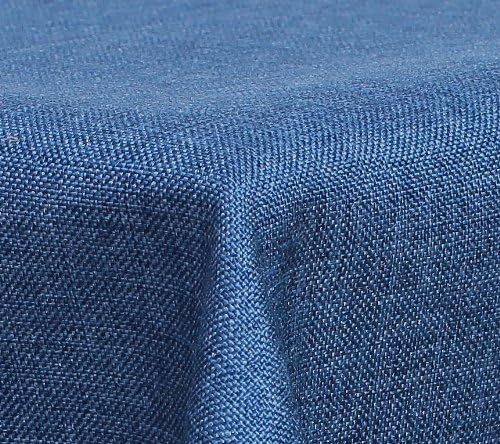 Textil Tischdecke - Leinen Optik - wasserabweisend Eckig 160x360 (Blau, ca. 160 x 360 cm) Blau ca. 1