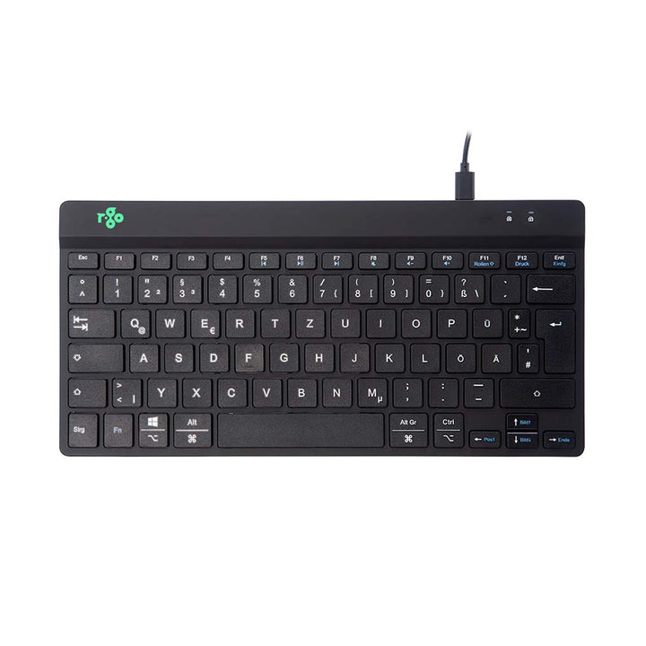 R-Go Tools Break Tastatur, Deutsches QWERTZ Layout, Mini Tastatur ohne nummernblock, Mit Pausenanzei