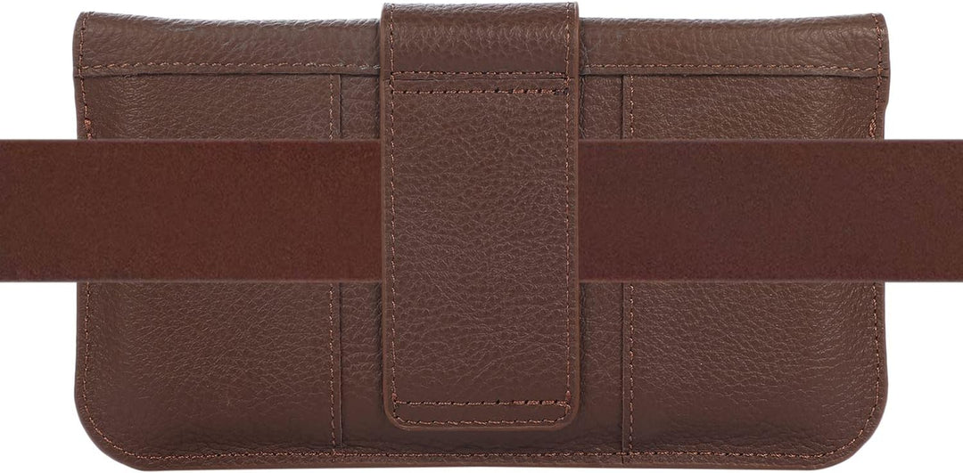 DYIGO Horizontale Gürteltasche aus echtem Leder für Herren, Kupplung für iPhone 13/14/15/16/17/Pro/P