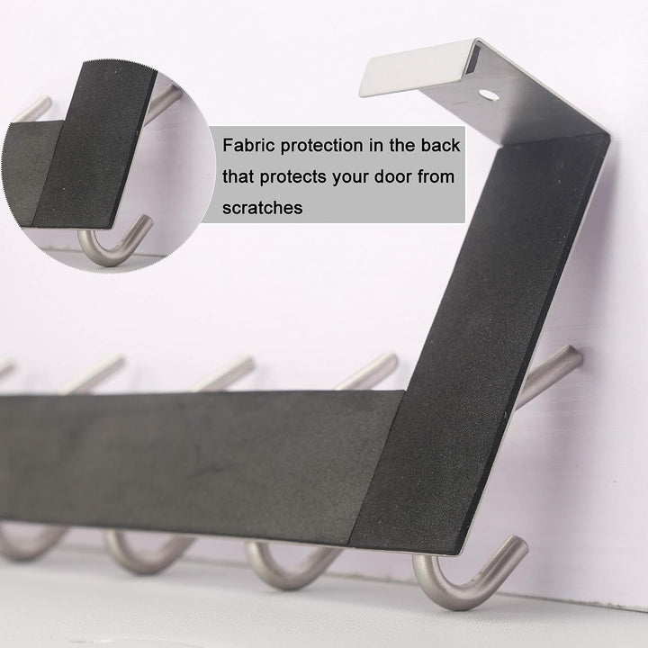 WEBI Türhaken zum Einhängen,Türgarderobe mit 6 Haken,Kleiderhaken Tür,Türaufhänger,Türhakenleiste In