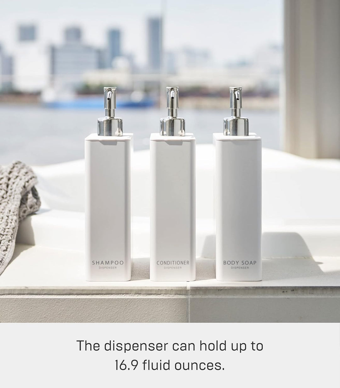 Yamazaki Tower Conditioner-Spender, rechteckig, Weiss One Size Weiss, One Size Weiss