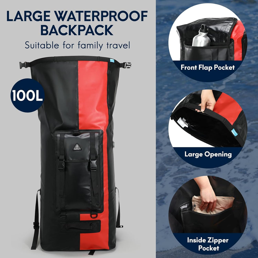 Haimont Wasserdichte Drybag Rucksack Gross Kapazität IPX7 Schwimmend Trockentasche für Camping Wande