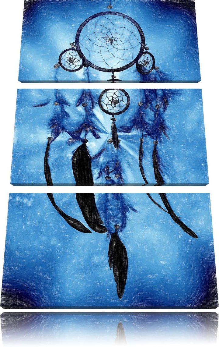 Pixxprint Indianischer Traumfänger als Leinwandbild/Grösse: 3 Teilig (120x80) / Wandbild/Kunstdruck/