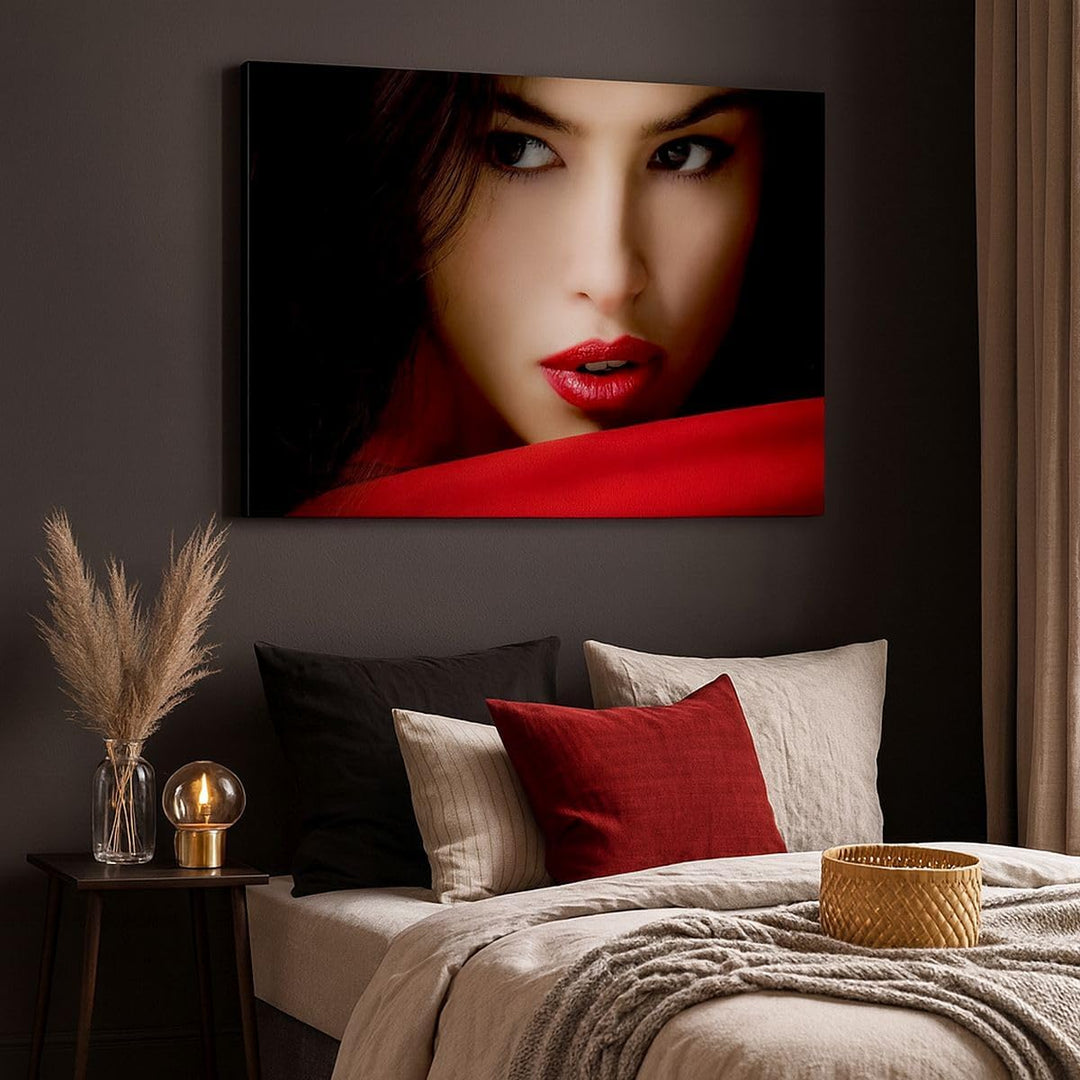 Bilder auf Leinwand 100x70cm Leinwandbild Schönheit brünette eleganc mädchen Gross Wanddeko Bild Sch