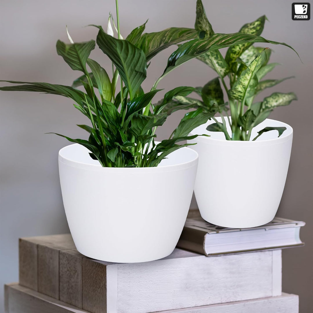 PECZEKO Glänzende Blumentöpfe - Deko Pflanztopf für Blumen & Kräuter - Langlebige & leichte runde Ku