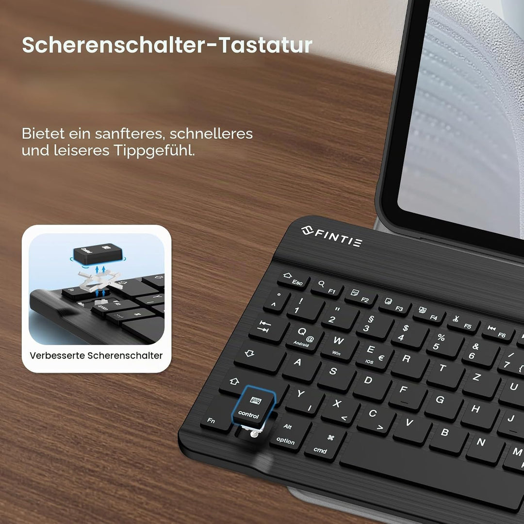 FINTIE Hülle mit Tastatur für iPad A16 11 Generation/10 Gen (11/10.9 Zoll, 2025/2022), 7-farbige Hin