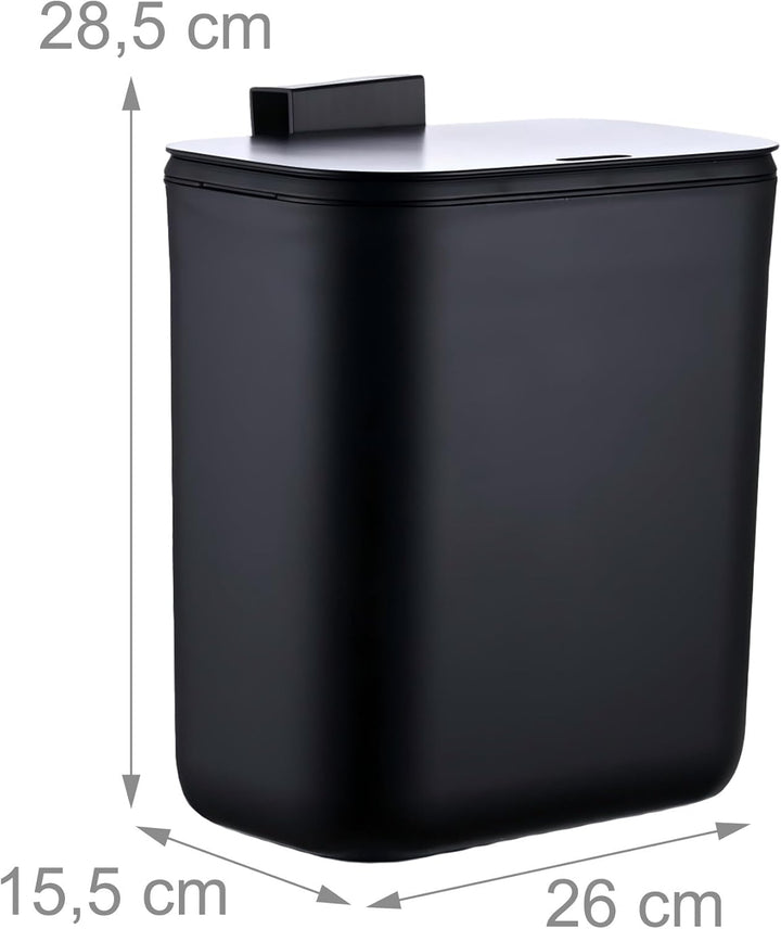 Relaxdays Küchenmülleimer, 9 L, hängender Komposteimer, für Biomüll & Restmüll, Türmüllbehälter, Kun