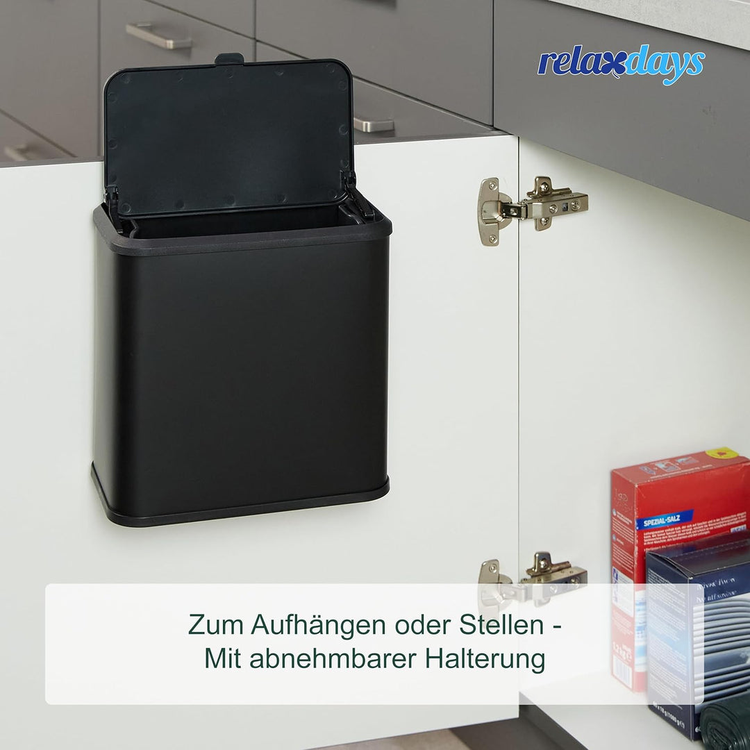 Relaxdays Mülleimer aufhängbar, 5 Liter, Küche und Bad, Inneneimer, Metall und Kunststoff, Kosmetikm