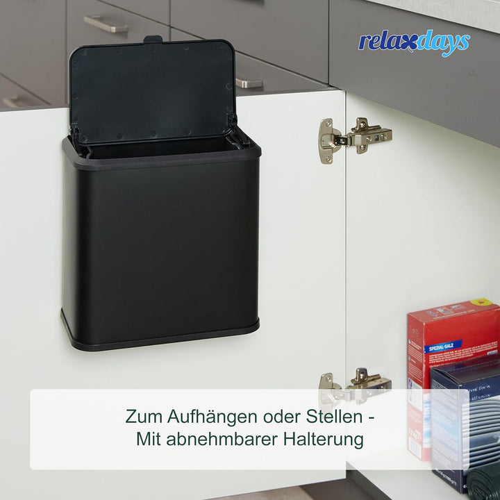 Relaxdays Mülleimer aufhängbar, 5 Liter, Küche und Bad, Inneneimer, Metall und Kunststoff, Kosmetikm