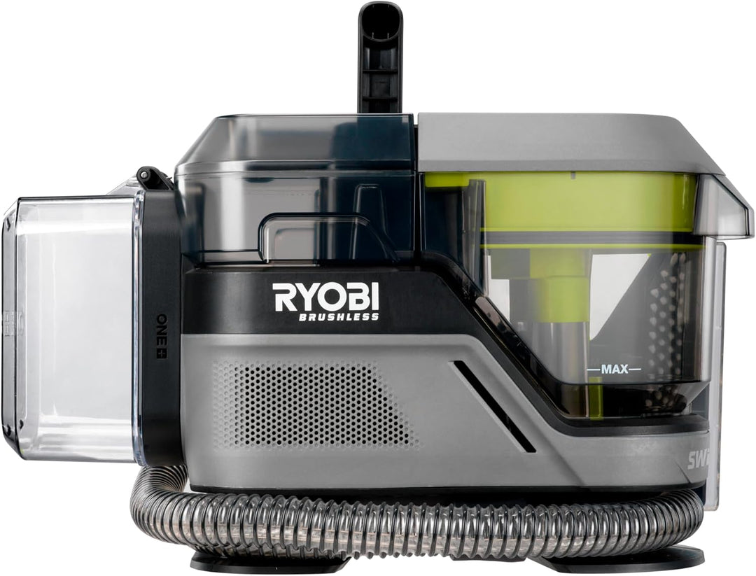 RYOBI 18 V ONE+ Akku-Textilreiniger Pro RDC18BL-0, kraftvolle Fleckenentfernung, 2in1-Waschbürste, D
