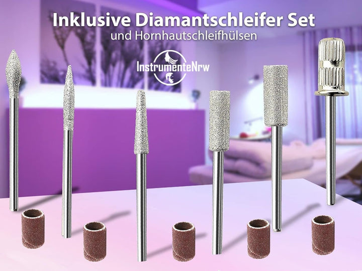 Professionelle elektrische Maniküre- / Pediküre - Fusspflegegerät als Kombi-Gerät mit hygienischer A