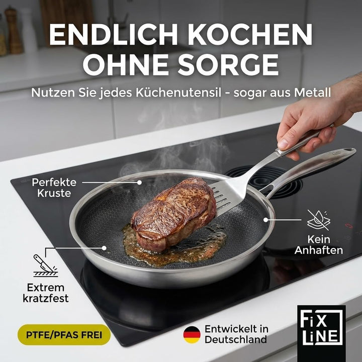 FIXLINE® Premium Wabenpfanne Ø20cm - alle Herdarten inkl. Induktion - kratzfeste Antihaftbeschichtun