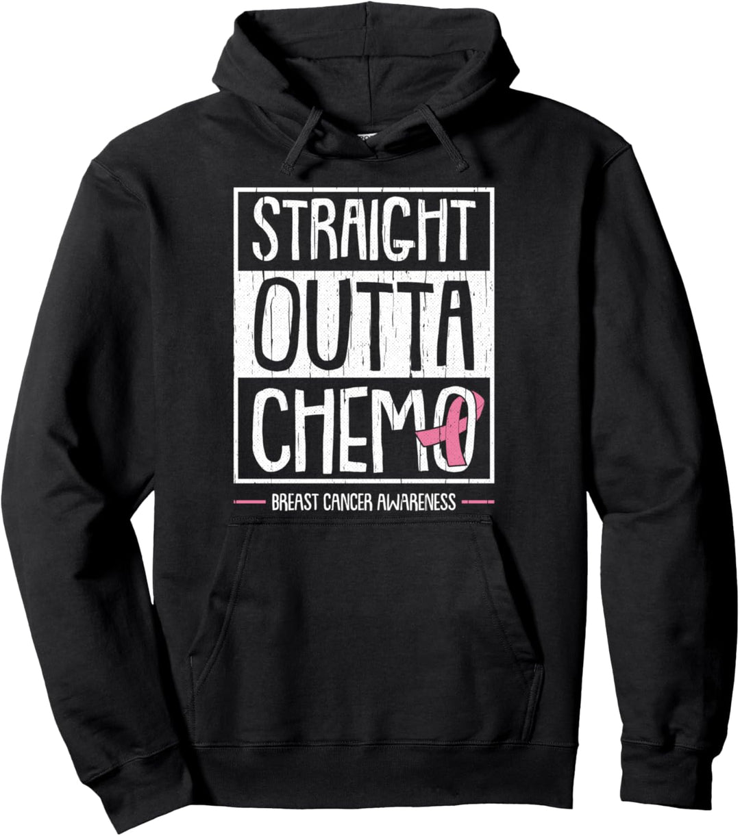 Straight Outta Chemo Brustkrebs-Bewusstseins-Krieger Pullover Hoodie