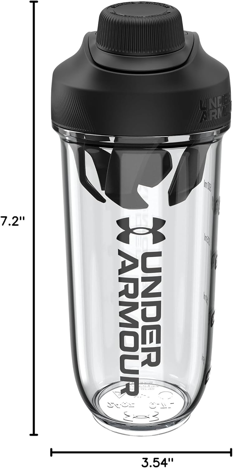 Under Armour UA Clarity Shaker-Flasche, 680 ml, transparent/schwarz, OSFA Durchsichtig / Schwarz, Du