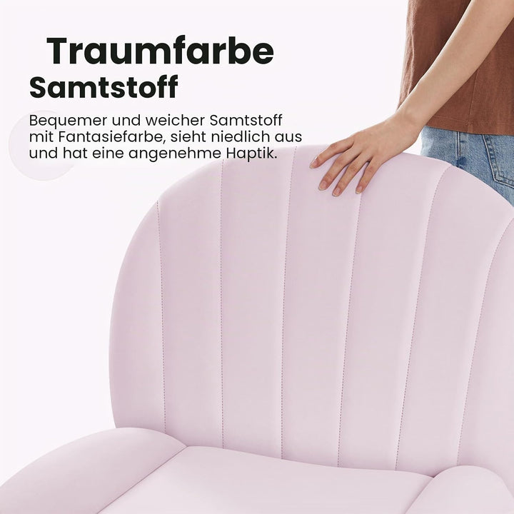 IWMH Bürostuhl ohne Armlehnen, Höhenverstellbar Drehstuhl ohne Rollen, Schreibtischstuhl mit Stoffpo