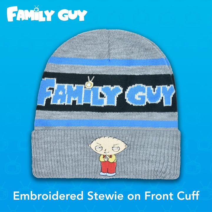Concept One Unisex-Erwachsene Family Guy Stewie Knitted Acrylic Cuffed Beanie-Mtze, grau meliert, Ei