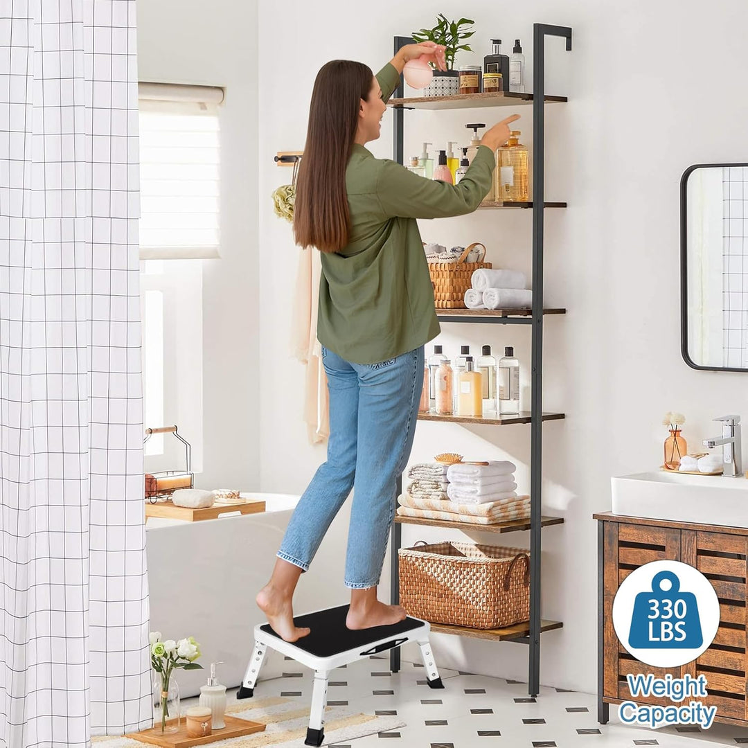 Klappbarer Tritthocker mit 3-stufiger Höhe verstellbar mit Rutschfester Plattform 10" x 15" Klappbar