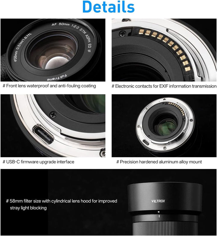 VILTROX 50mm F2.0 Z-Mount Vollformat Objektiv,AF 50mm f/2.0 für Nikon Z-Mount,Auto Fcous grosse Blen