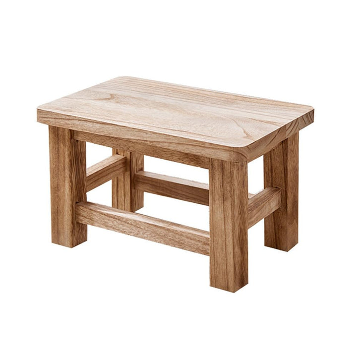 Fussbank aus Massivholz, tragbarer niedriger Hocker, Pflanzentisch, Schuhbank, Bank Sechseckig, Sech