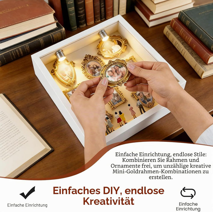 DIY Mini Museum Bilderrahmen, Vintage Mini Museum Silhouette Box, Personalisierte Mini Figuren Mensc