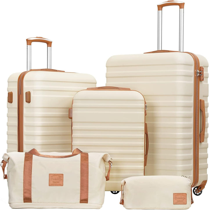 COOLIFE Koffer Trolley Koffer Reisekoffer von ABS Hartschalen Trolley 4 Rollen TSA-Schloss Der Koffe