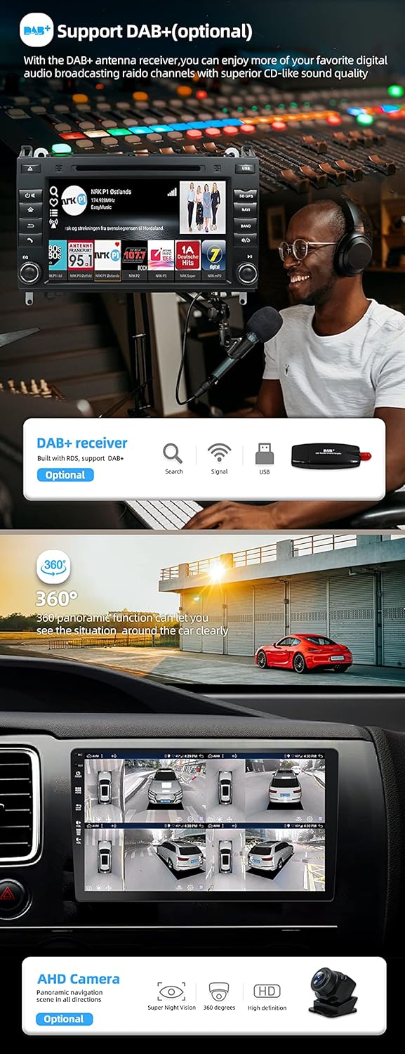 Android 10 Autoradio passt für Mercedes Benz Viano/Sprinter/W906 A-Class -Eingebautes Carplay/Androi