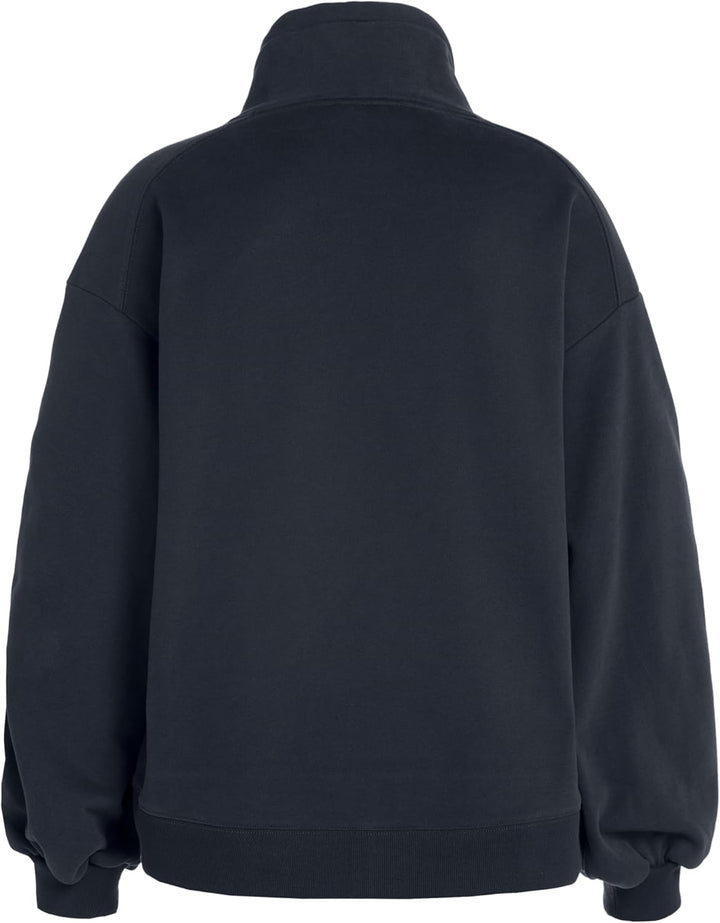 Ulla Popken Damen grosse Grössen Übergrössen Plus Size Sweatshirt, Kängurutasche, Oversized, Stehkra