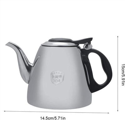 Teekanne, 1.5L Induktionsherd Wasserkocher Edelstahl Kaffeekanne 304 Teekanne Flachboden Topf Elektr