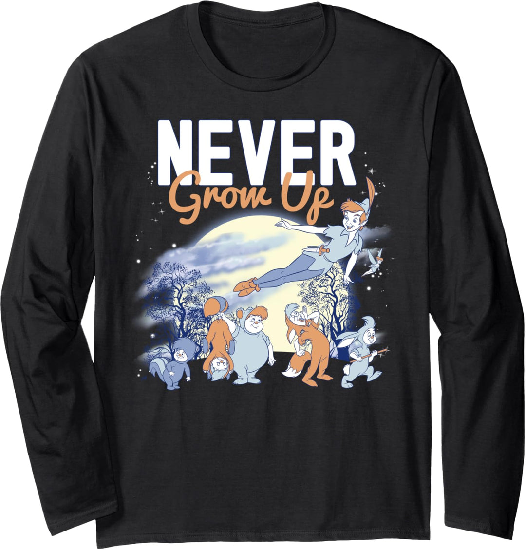 Disney Peter Pan Lost Boys Never Grow Up Night Portrait Langarmshirt