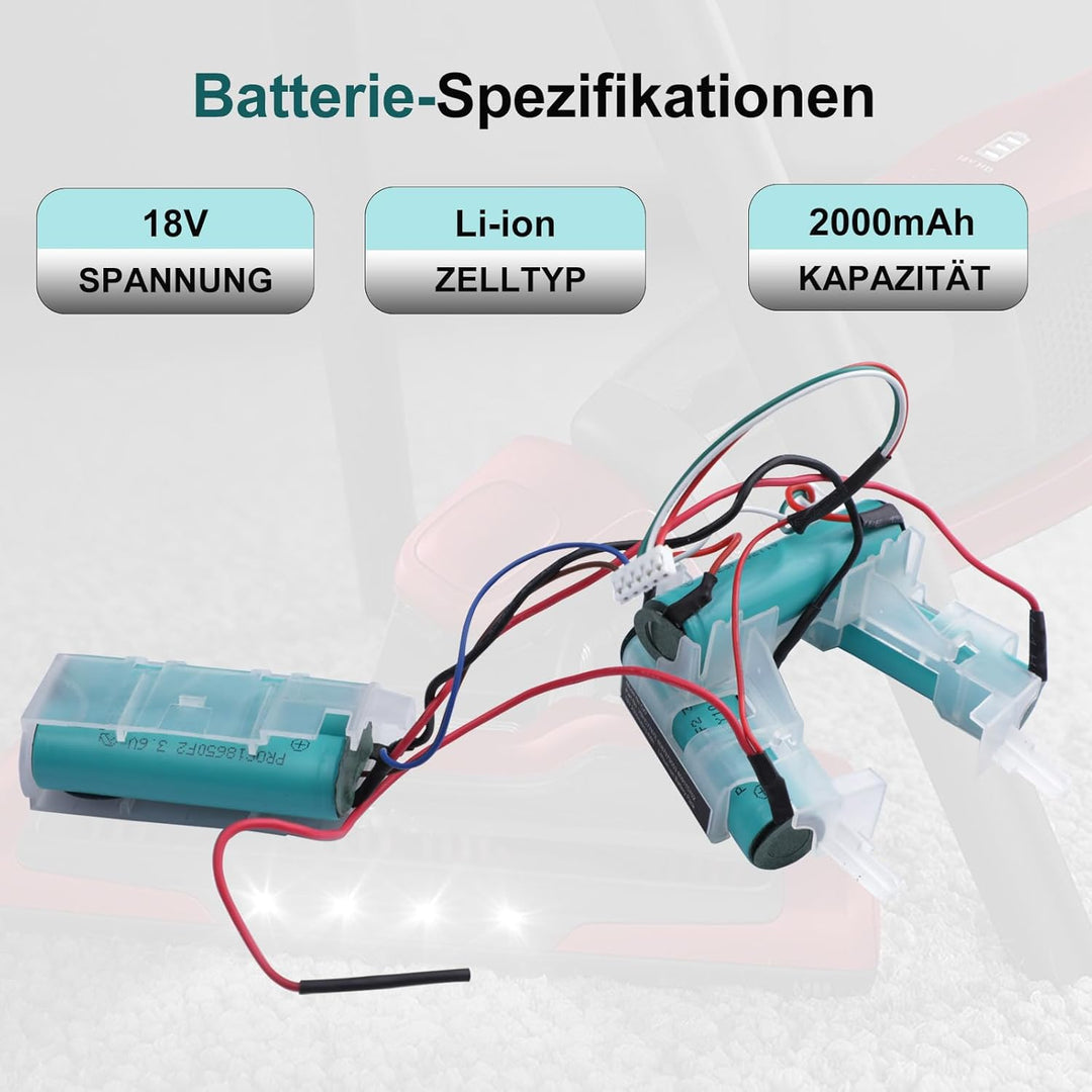 18V 2.0Ah Akku Akkublock kompatibel mit Electrolux AEG 140055192540 CX7-2-45AN CX7-2-35RM AG18 Plus